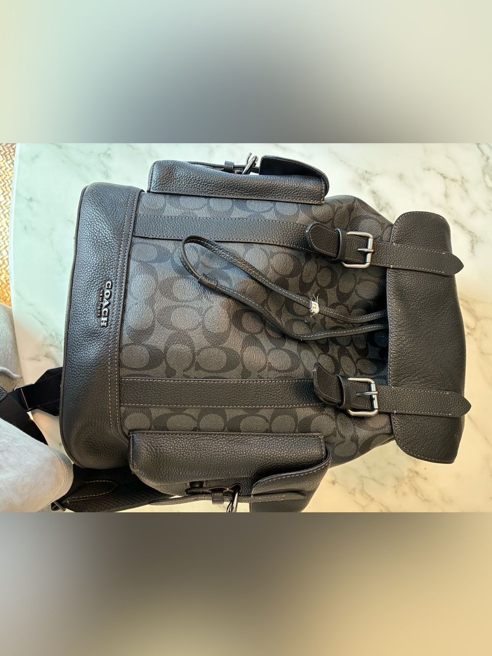 COACH Backpack in Signature Canvas Black & Brown